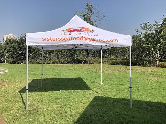 NaBai Custom Canopy Pop Up Tent 10x10 with Logo, Personalized Pop Up Canopy for Tradeshow, Customized Canopy Advertising Outdoor Tent (top Canopy + 16kgs Frame)