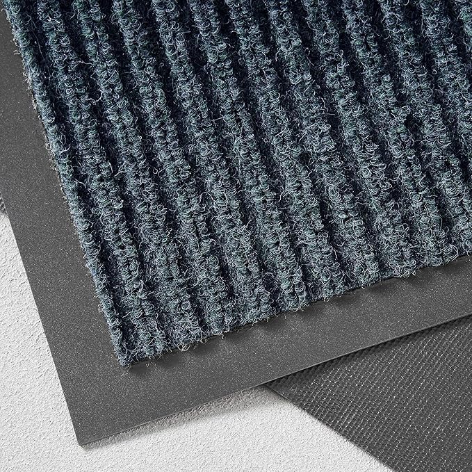 Consolidated Plastics Brush Dry Indoor/Covered Outdoor Entrance Floor Mat, 4' W x 8 L, Blue