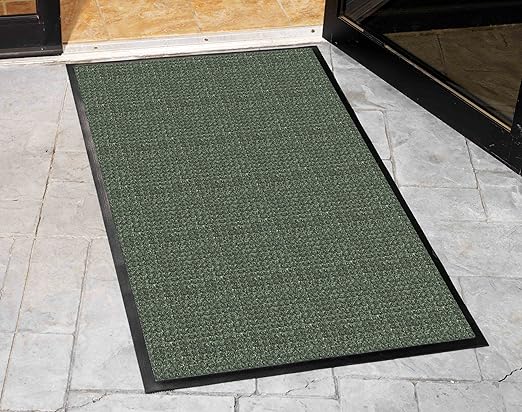 Guardian WaterGuard Indoor/Outdoor Wiper Scraper Floor Mat, Rubber/Nylon, 4'x10', Green