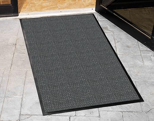 Guardian WaterGuard Indoor/Outdoor Wiper Scraper Floor Mat, Rubber/Nylon, 6'x12', Charcoal