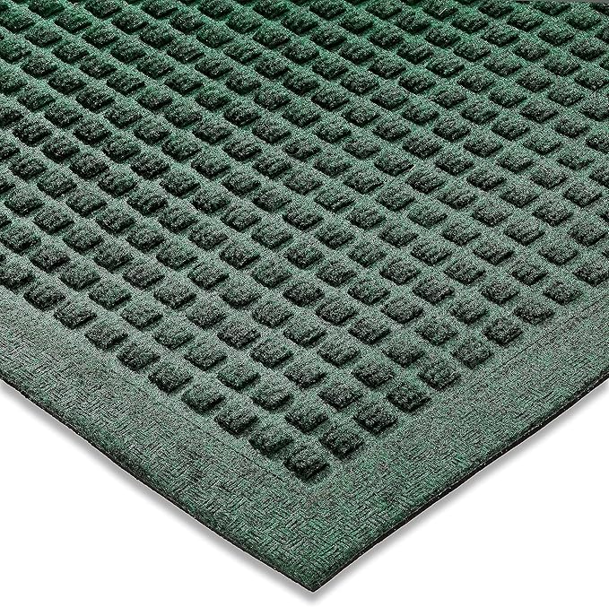 Ecomills Rubber Doormat, Large, 36" x 48", Green, Large, Absorbent Indoor Outdoor, Stain Resistant, Rubber Non Slip Backing, Heavy Duty, Durable